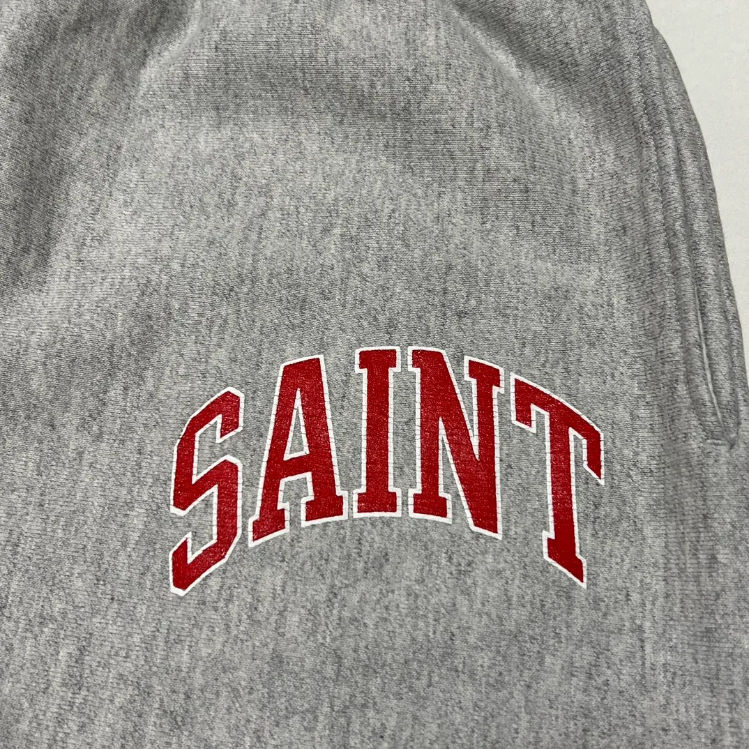 SAINT MICHAEL ARCH SAINT SET PANTS/BLACK The latest SAINT LOGO sweatpants, washed black/gray gray S-XL, custom woven and dyed, black surface and gray bottom fabric, same as the original version, original level straight cracking pulp, original cut and loose fit
